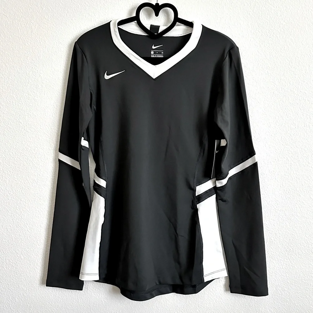 Nike Gray White Long Sleeve Athletic Volleyball Jersey Top Size Various